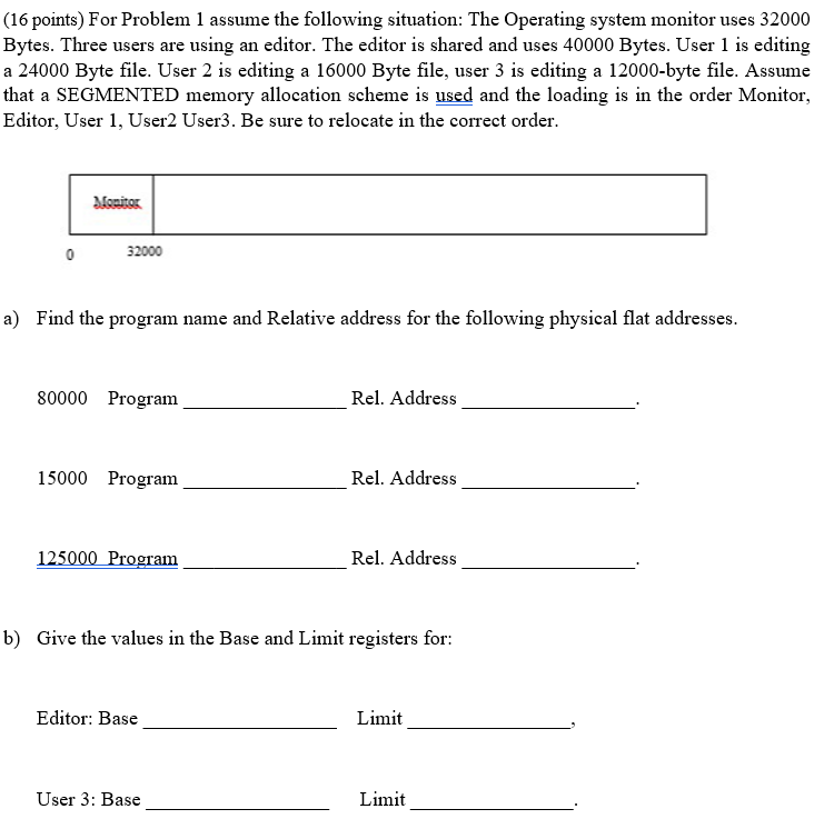 pls do a and b (16 points) For Problem 1 assume