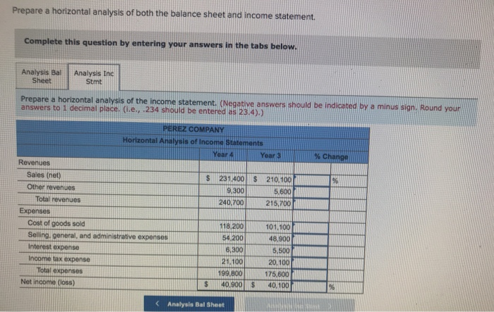 the balance sheet. (Negative answers should be indicated by a minus sign.