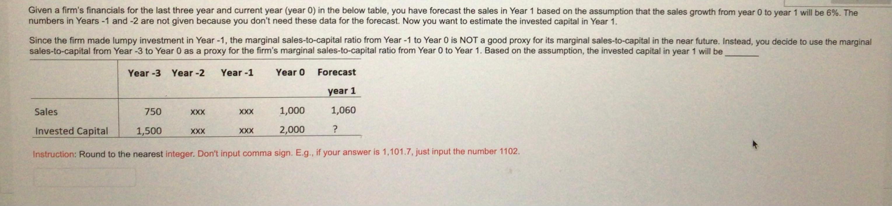  numbers in Years -1 and -2 are not given because you