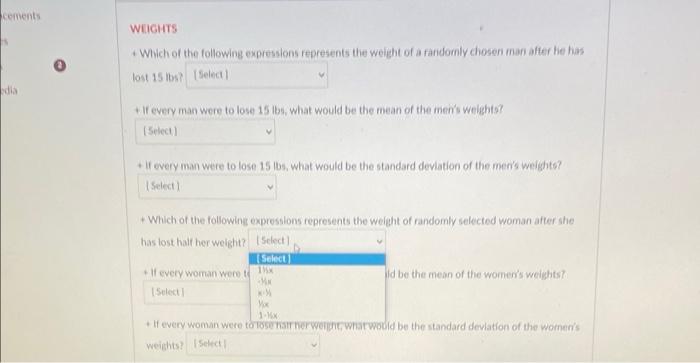 percentilo:calculator.men: womende Let us suppose that women's weights are Normally distributed with