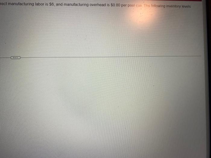 each. Direct materials costs are $3, direct manufacturing labor is $6, and