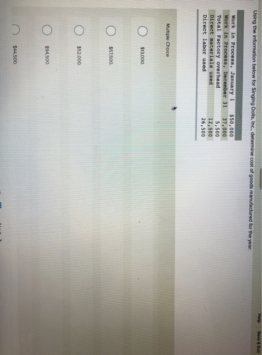  Help Save & Exit Using the information below for Singing Dolls,