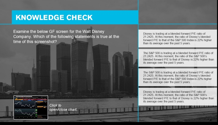  KNOWLEDGE CHECK Examine the below GF screen for the Walt Disney