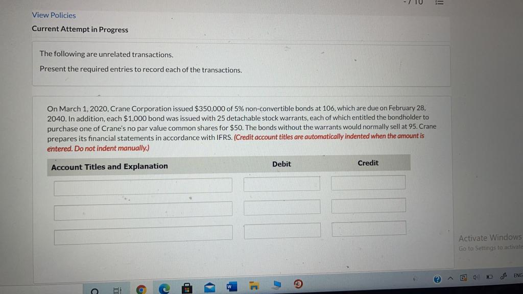  View Policies Current Attempt in Progress The following are unrelated transactions.
