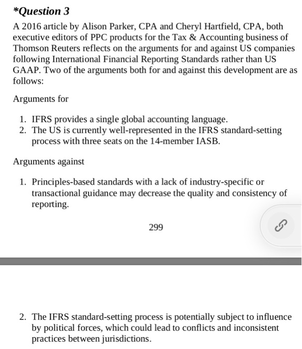  *Question 3 A 2016 article by Alison Parker, CPA and Cheryl
