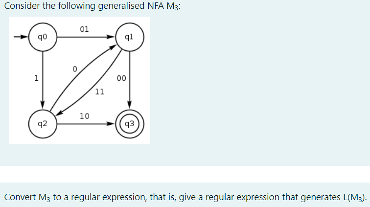  Convert M3 to a regular expression, that is, give a regular
