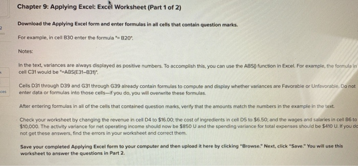  Chapter 9: Applying Excel: Excel Worksheet (Part 1 of 2) 2