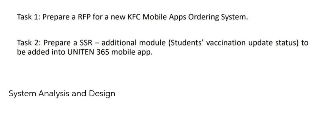 Asap Task 1: Prepare a RFP for a new KFC Mobile Apps