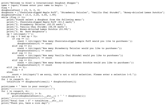  Modify the code given above so that once the customer has