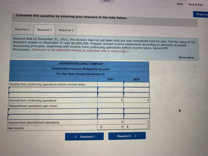 for the two years ended December 31, 2021 and 2020: Sales revenue
