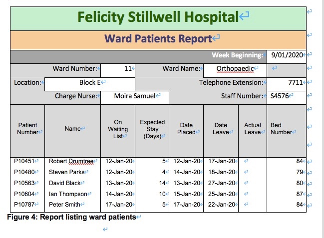 of the hospital is described below (see FSH Detailed Requirements, FSH Processing