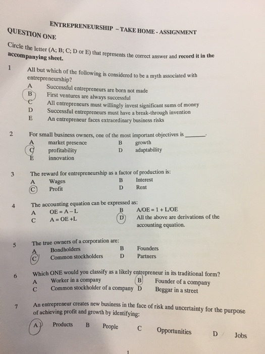  Circle the letter (A; B; C, D or E) that represents