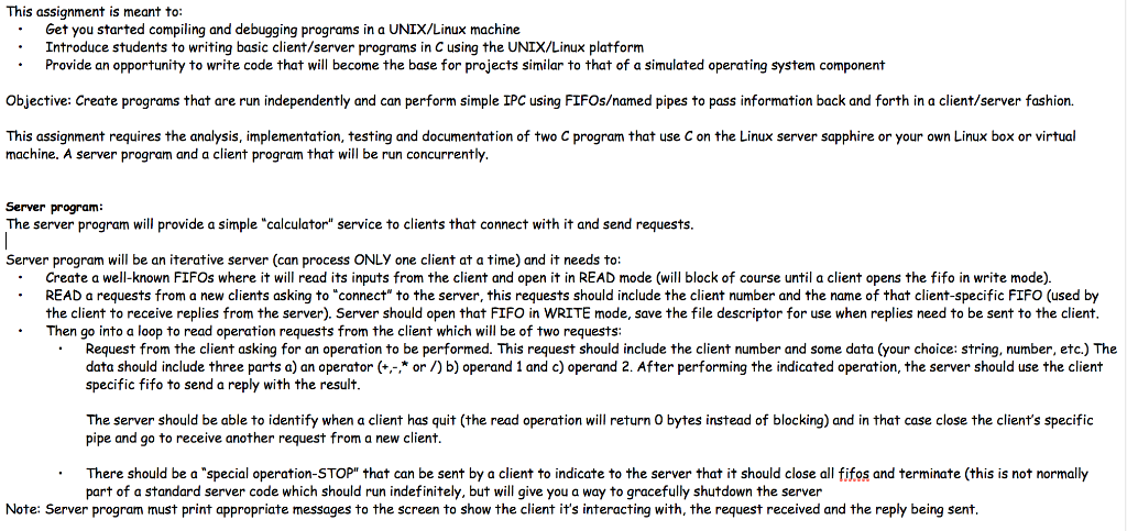 Programming in C: Operating System This assignment is meant to . Get