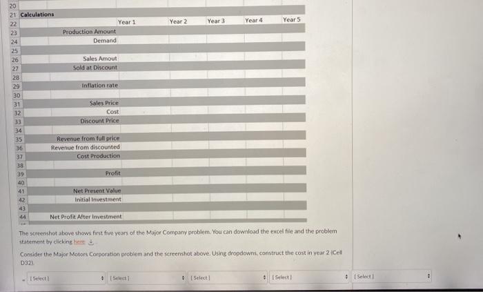 E A 7% 5% 2% 9% 20% 1 Input Parameter 2 Production
