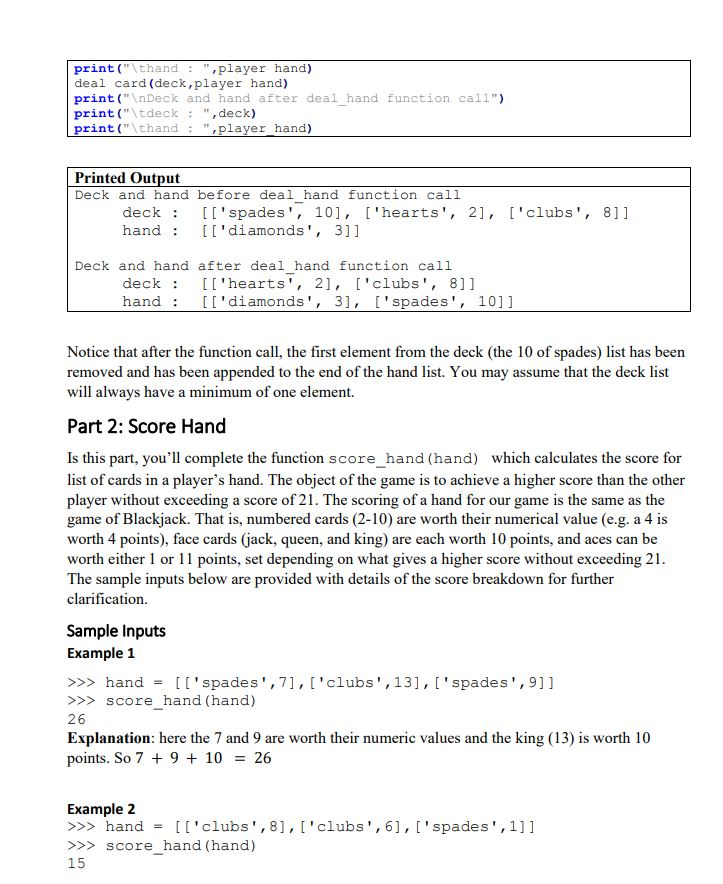 use input() or print() inside the functions. Please don't use anything beyond
