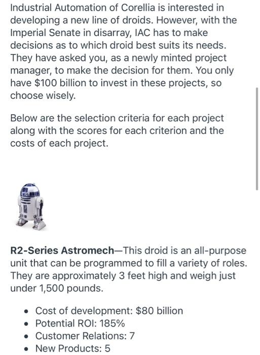 Customer Relations New Products Supplier Relations Positive ROI Weighted Score R2 2-1B