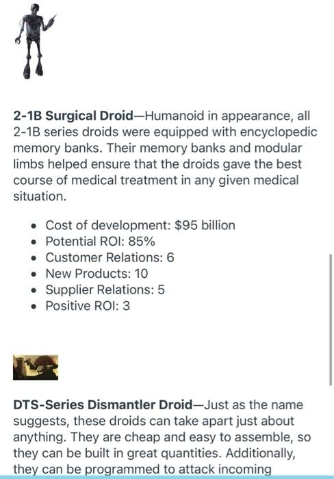 a new line of droids. However, with the Imperial Senate in disarray,