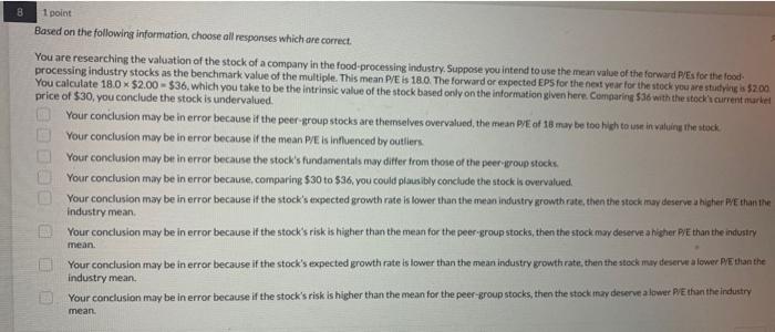 are correct. You are researching the valuation of the stock of a