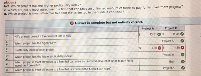 projects A and B with the following cash flows: Ce C2 C3
