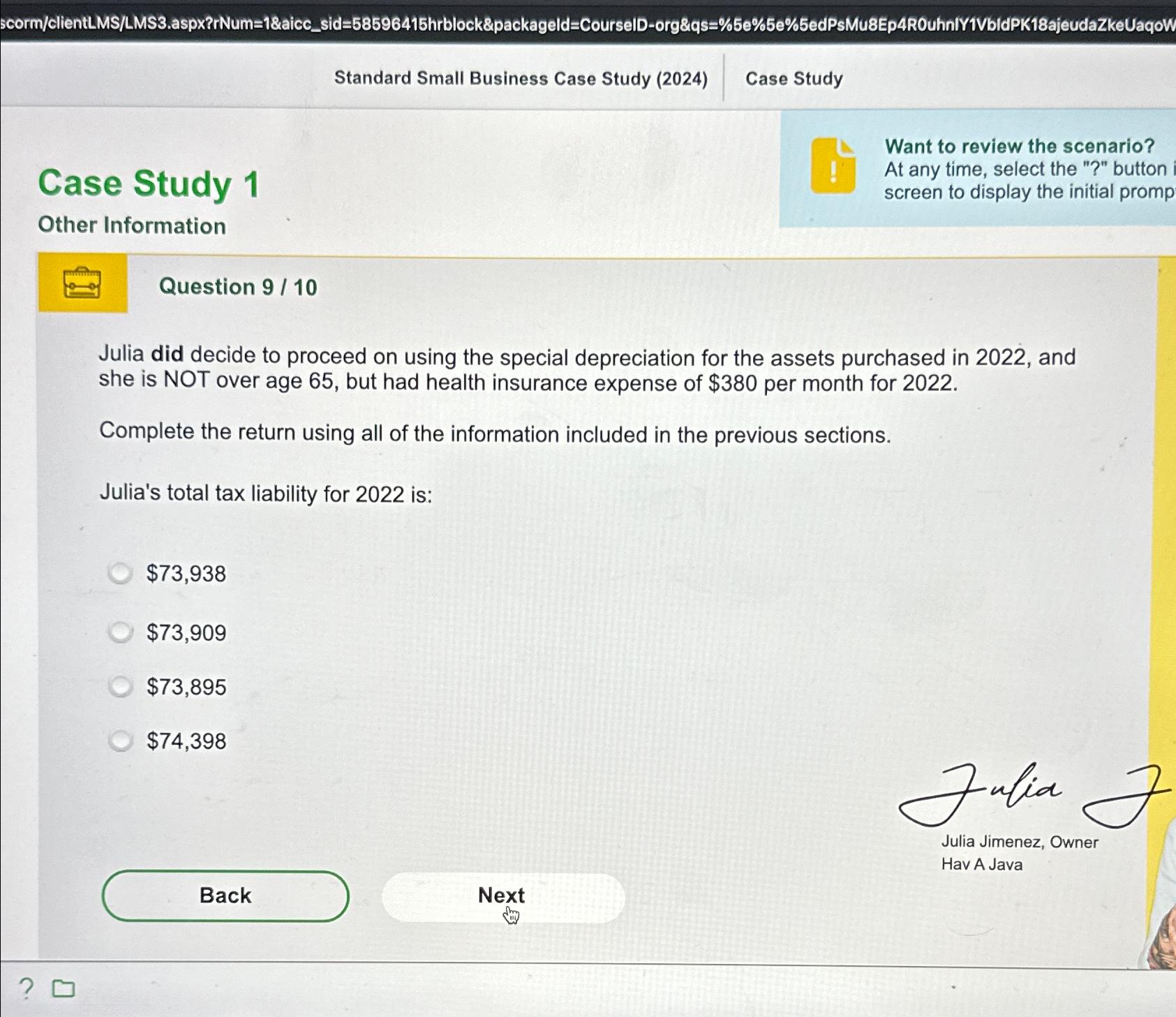  scorm/clientLMS/LMS3.aspx?rNum=18aicc_sid=58596415hrblock&packageld=CourselD-org&qs=%5e%5e%5edPsMu8Ep4ROuhnlY1VbldPK18ajeudaZkeUaqoW Standard Small Business Case Study (2024) Case Study Case Study