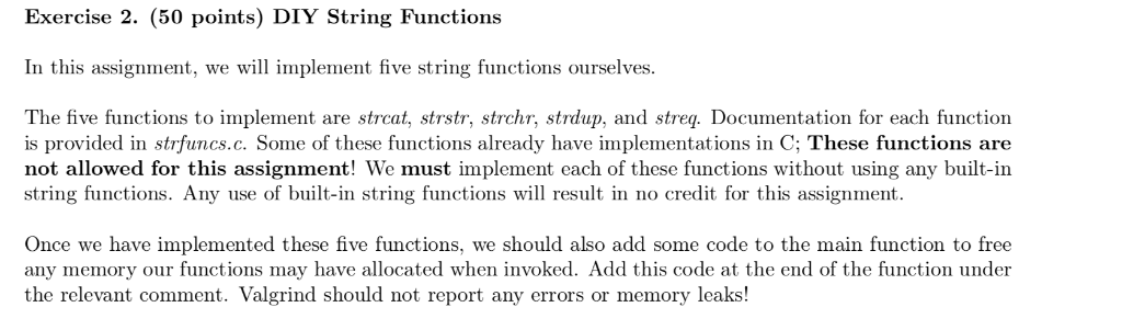 must program in C - any help Exercise 2. (50 points) DIY