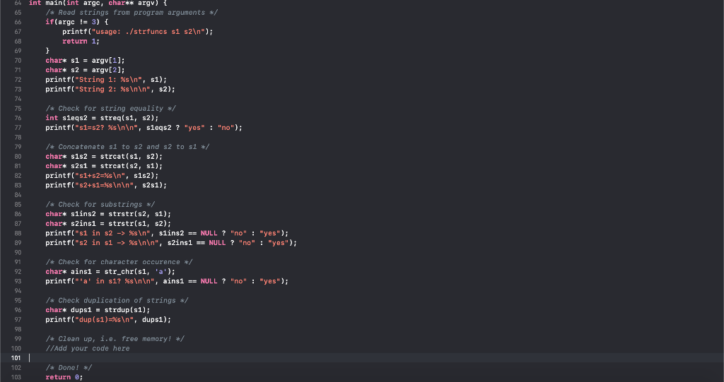 String Functions In this assignment, we will implement five string functions ourselves.