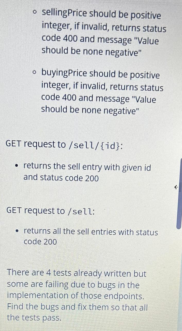  SpringBoot (Debugging): Sells API Data Example of a Sell data JSON