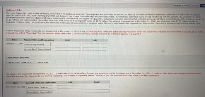  FREN RE Problemi 14 Cheyenne Corporation uses special string out in