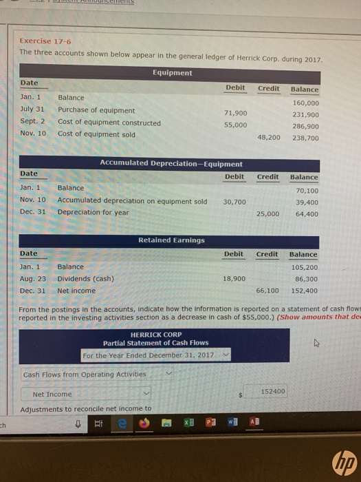  Exercise 17-6 The three accounts shown below appear in the general