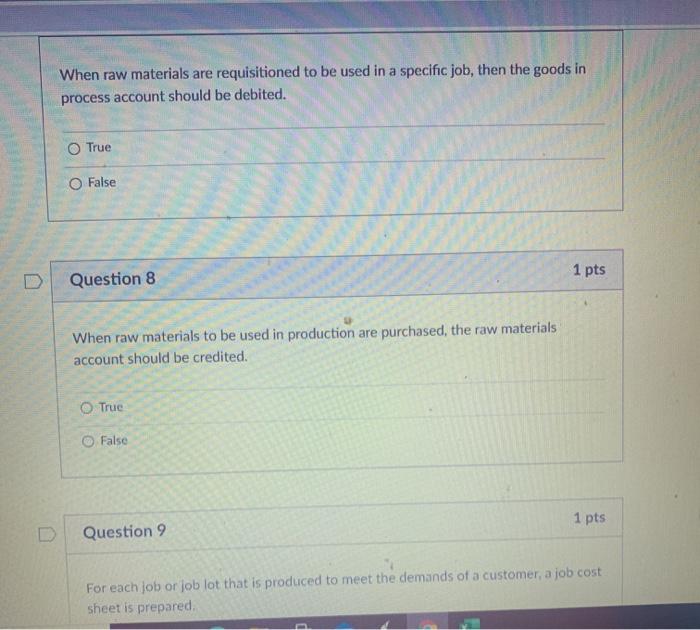  When raw materials are requisitioned to be used in a specific