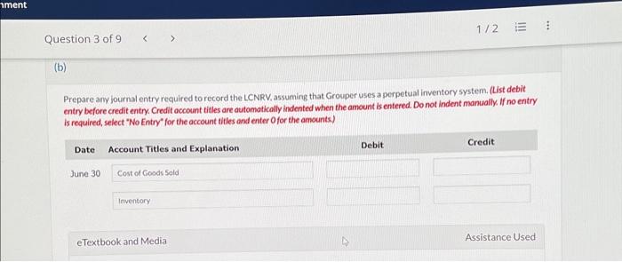  Prepare any journal entry required to record the LCNRV, assuming that