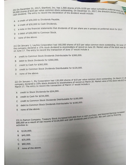  answer all pls as soon as possible 20) On December 31,