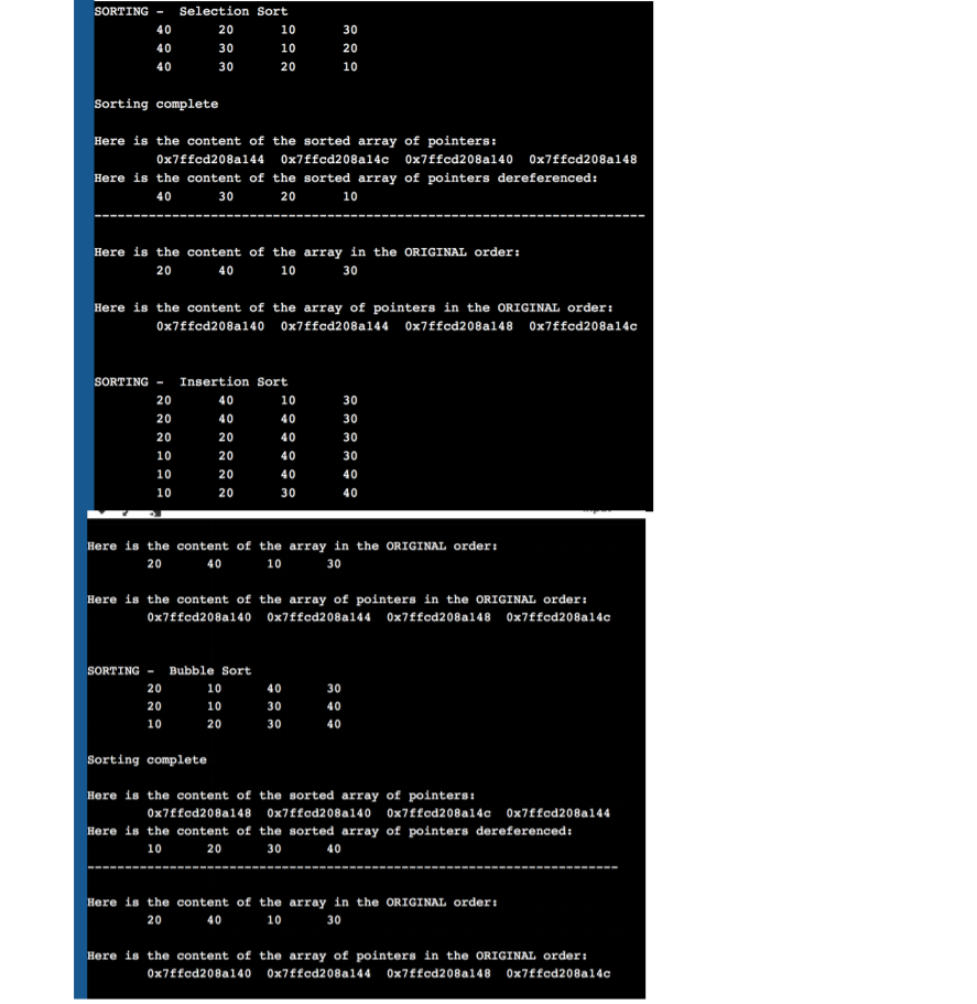 using namespace std; /* 1. Assign each int element address to elements