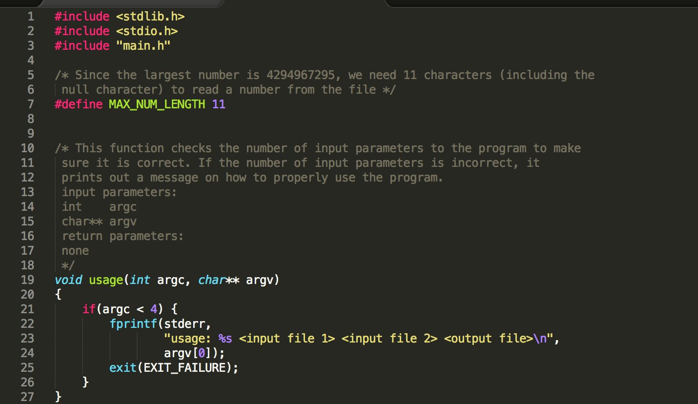 I need the functions void get_ints(char** argv, unsigned int* input_one, unsigned int*