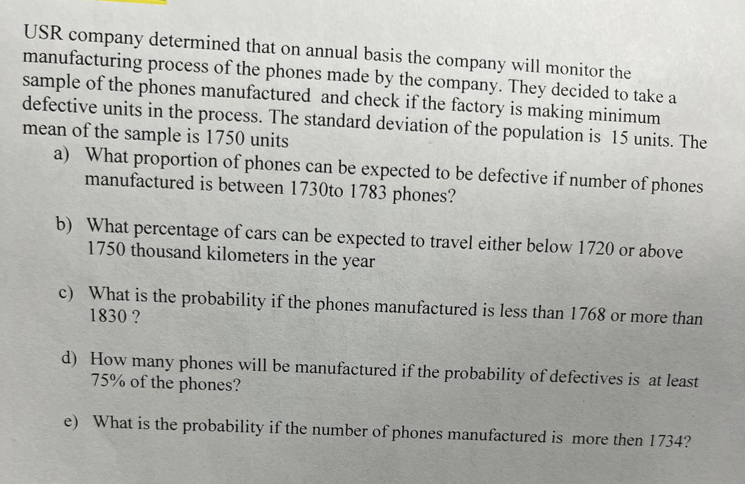  solution please USR company determined that on annual basis the company