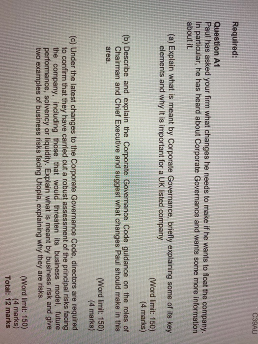 plan for one of Climax Audit's biggest clients, Utopia Ltd. Utopia Ltd