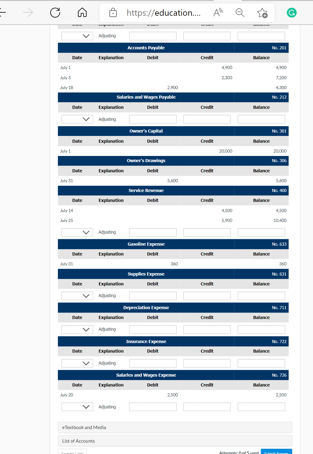 used truck for $8,900, paying $4,000 cash and the balance on account.