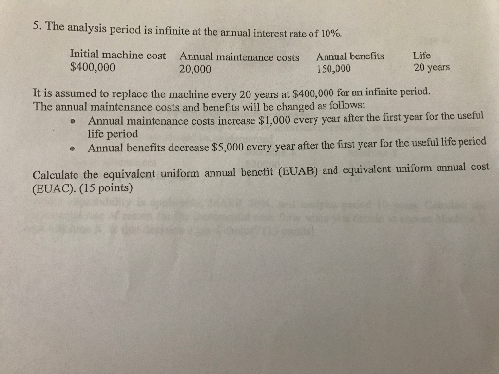 Please answer this question using designated methods and hand calculations. 5. The