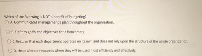 from? A. Finished Goods Budget OB. Schedule of Expected Cash Disbursements C.