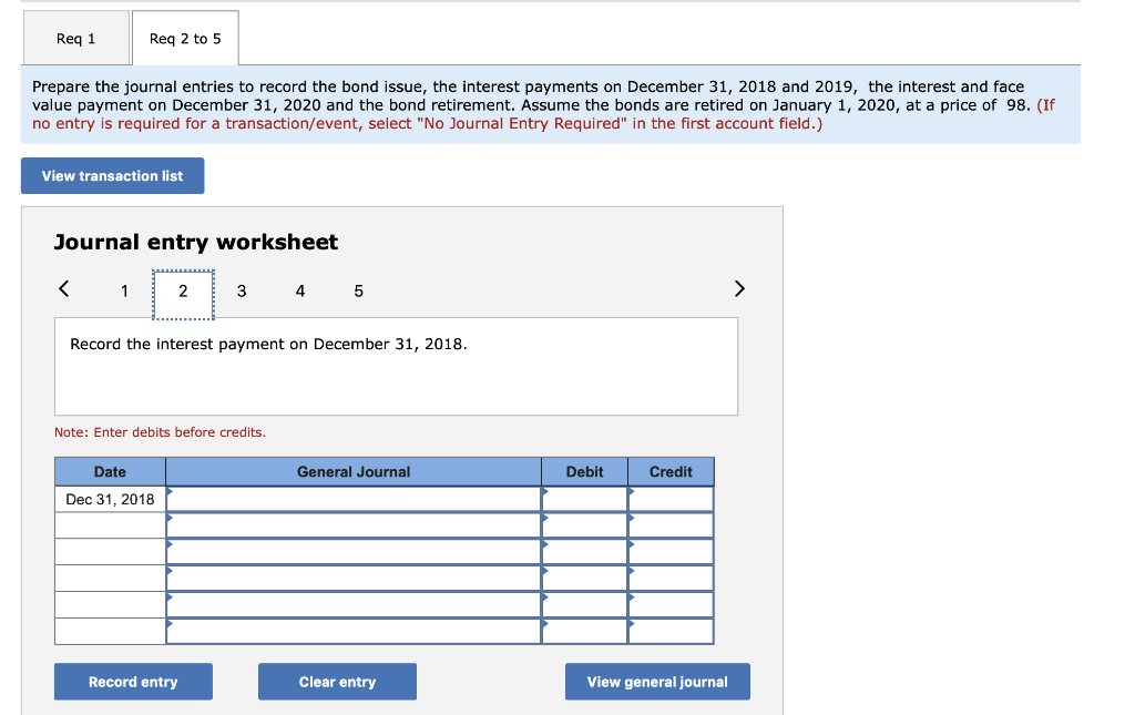 the interest payments on December 31, 2018 and 2019, the interest and