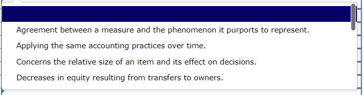 FASB's conceptual framework. Pair each item from List A with the item