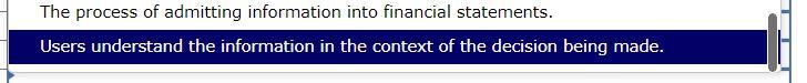 Confirmatory value 6. Understandability 7. Gain 8. Faithful representation 9. Comprehensive income