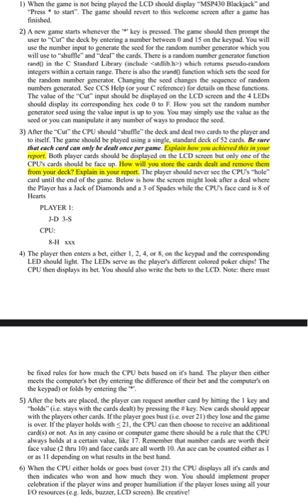 i need hell creating a black jack game in C. this will