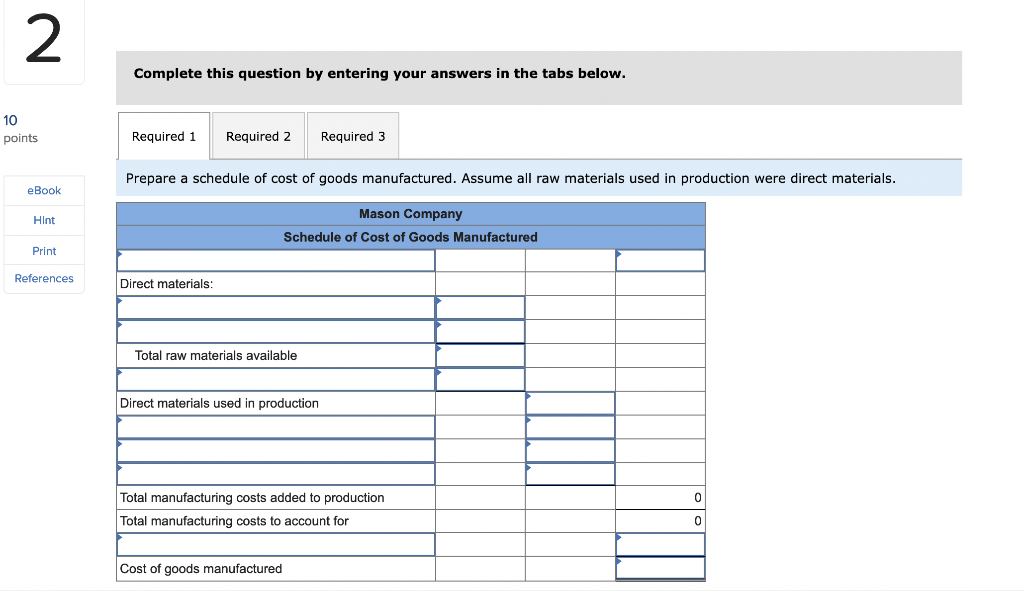 the just completed year are taken from the accounting records of Mason
