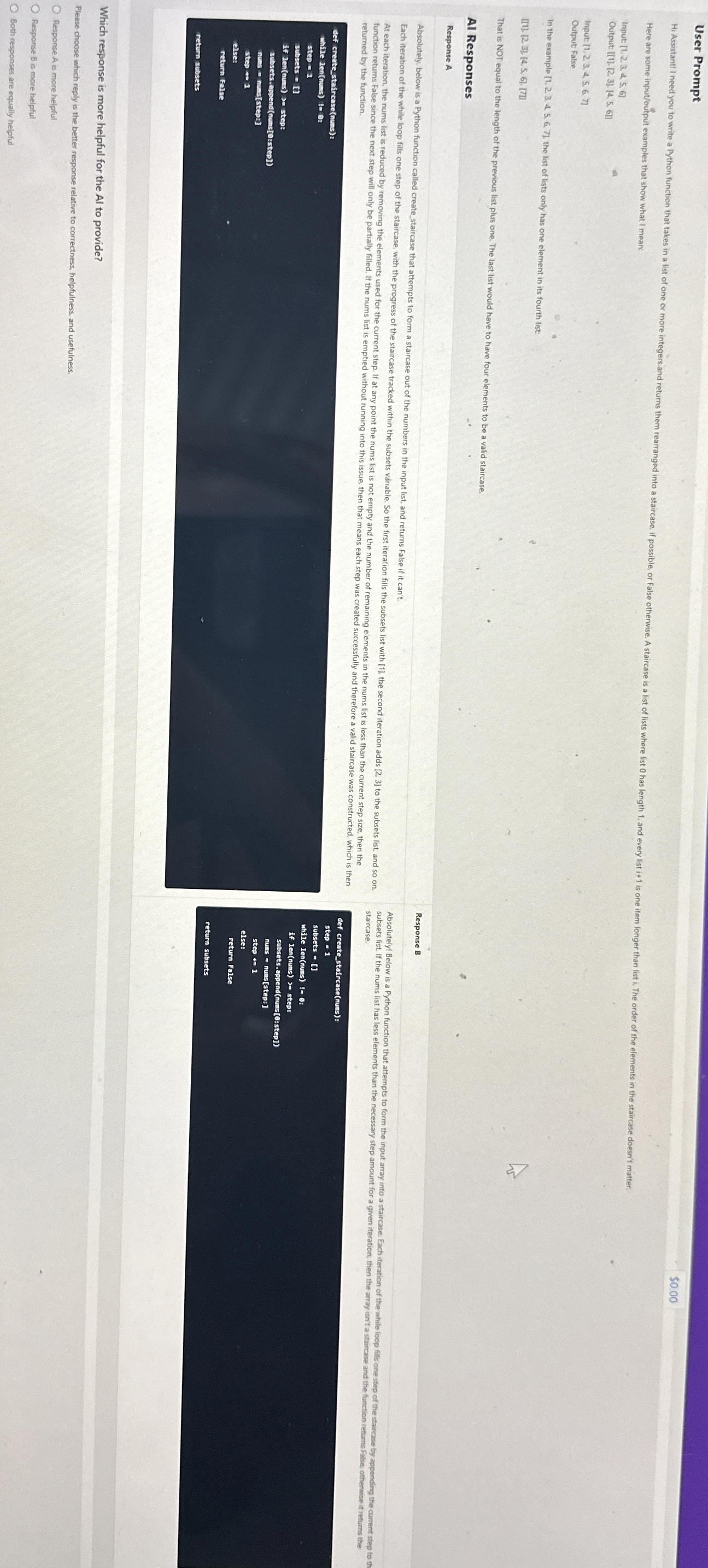  User Prompt Here are some input/outpuit examples that show what I