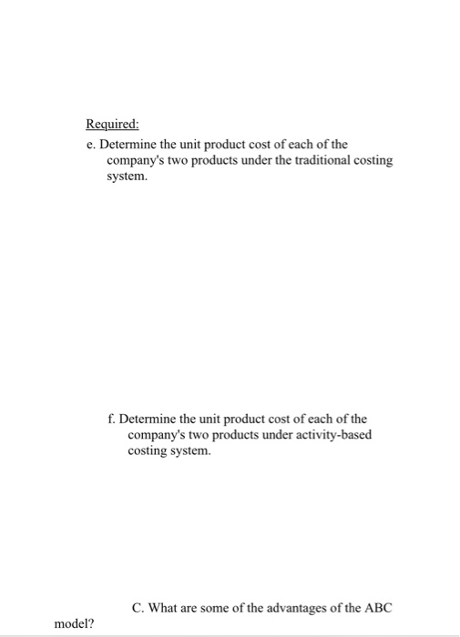 Limited has a traditional costing system in which it applies manufacturing overhead