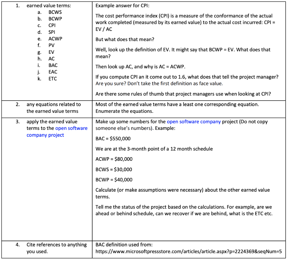 This is the earned value assignment. Construct a minimum 3 page paper.