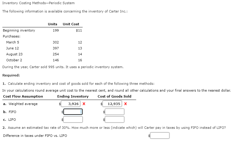 1) Please find Question 1 a, b,c Ending Inventory and Cost