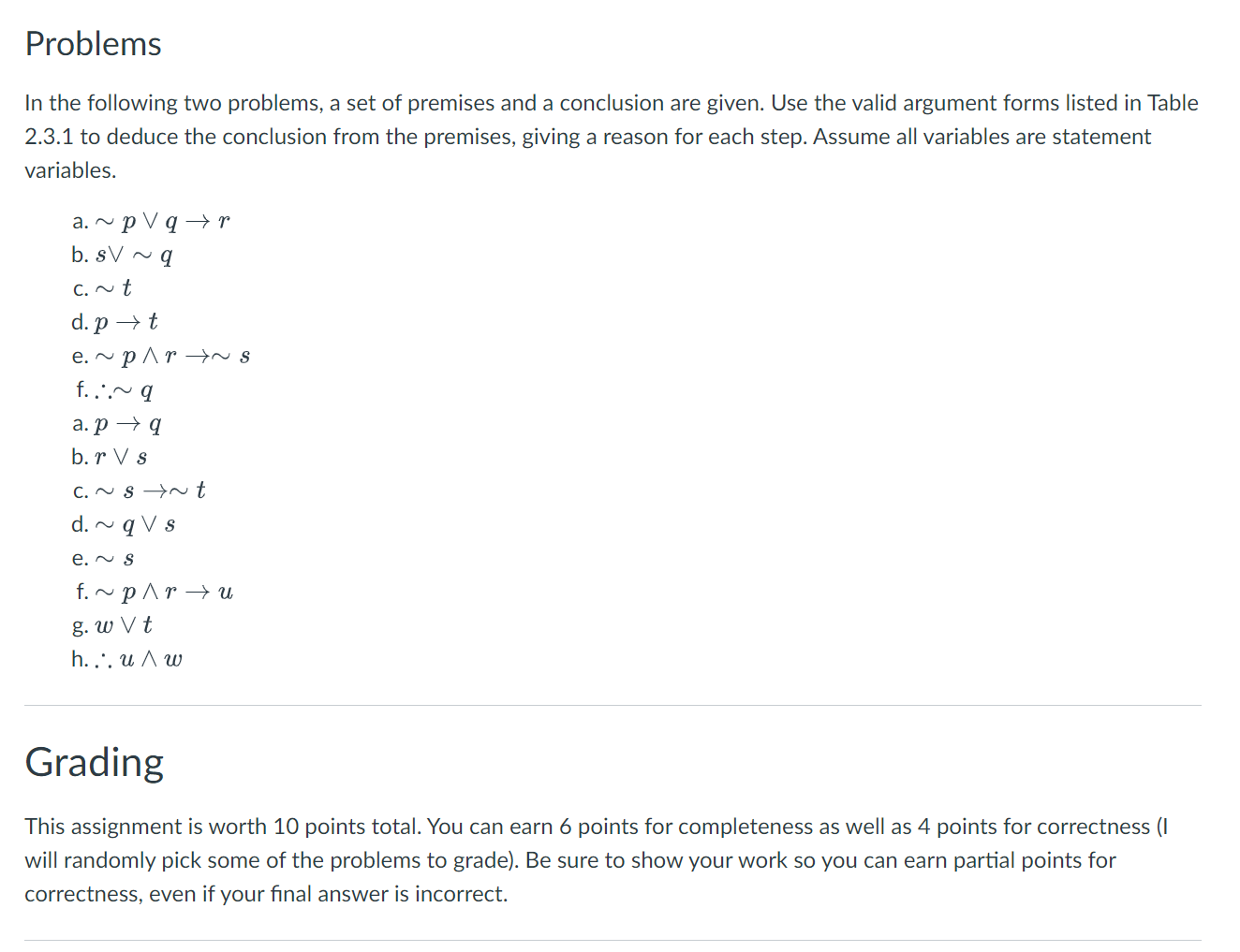 This a discrete mathematics for Computer Science homework question, thank you! In