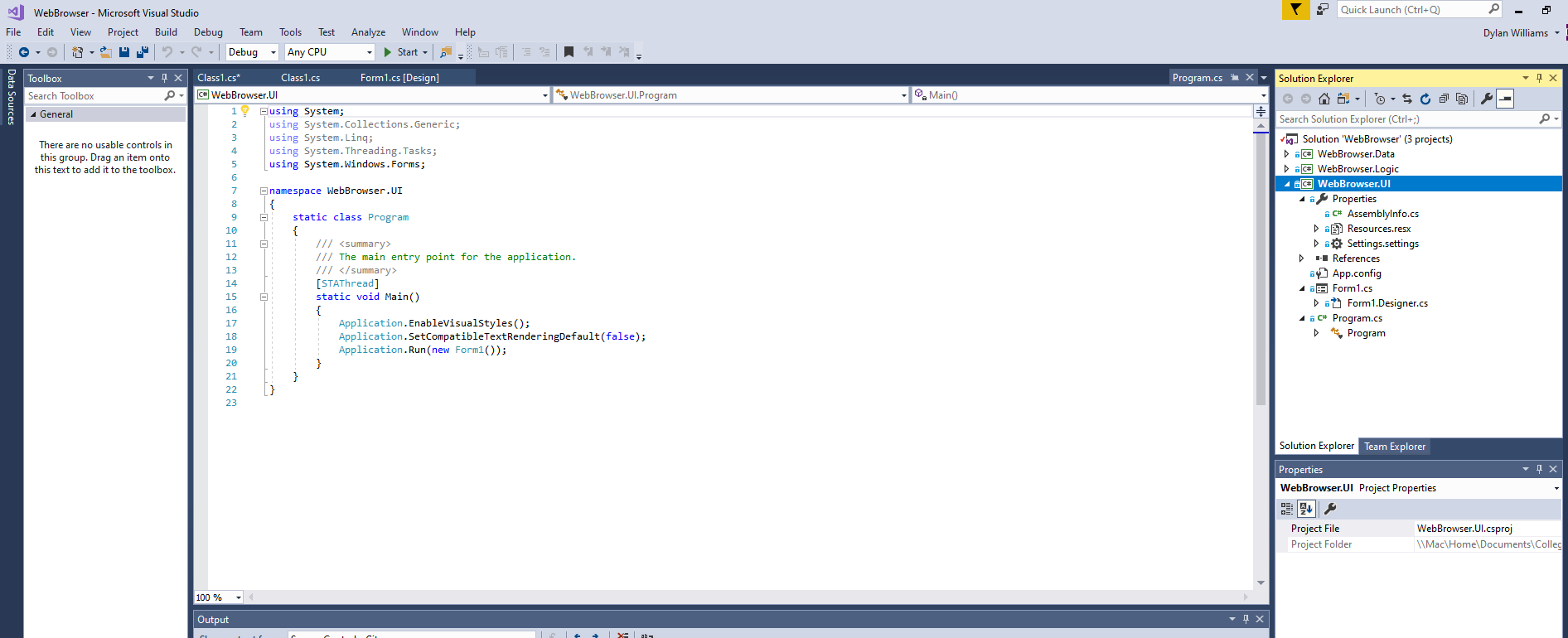 Using C in Microsoft Visual Studio Below, you can see the basis